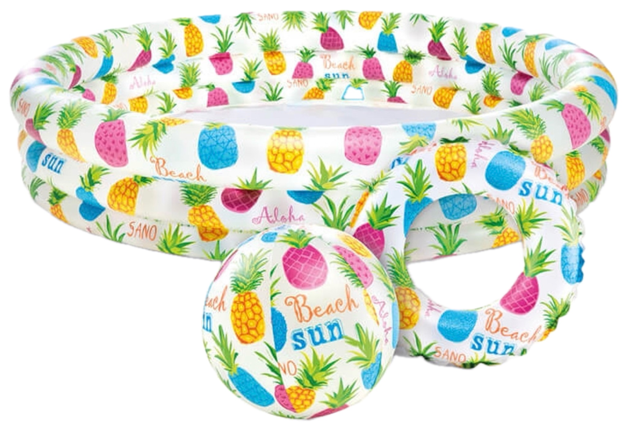 Set gonflabil pentru copii Intex - Pineapple/Fishbowl, 132 x 28 cm