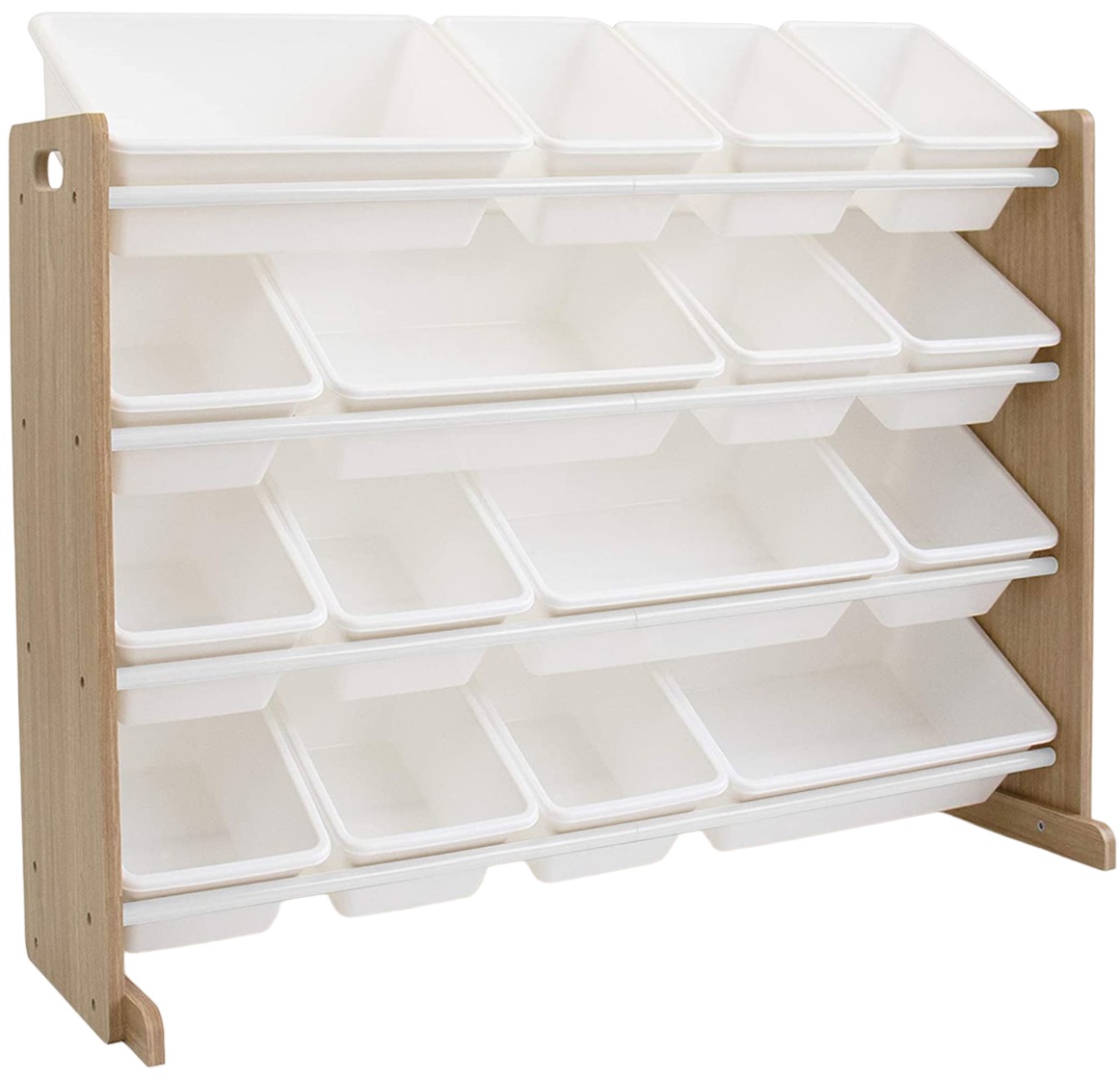 Organizator pentru copii pentru jucării și cărți Ginger Home - alb-lemn