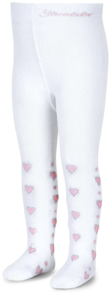 Colanți din bumbac pentru copii Sterntaler - Cu inimioare roz, 62 cm, 3-4 luni