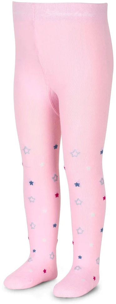 Colanți din bumbac pentru copii Sterntaler - Cu steluțe,  80 cm, 10-12 luni, roz