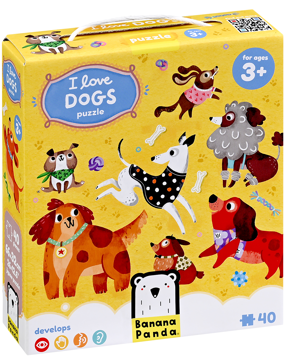Puzzle pentru copii Banana Panda din 40 de piese - Îmi plac câinii