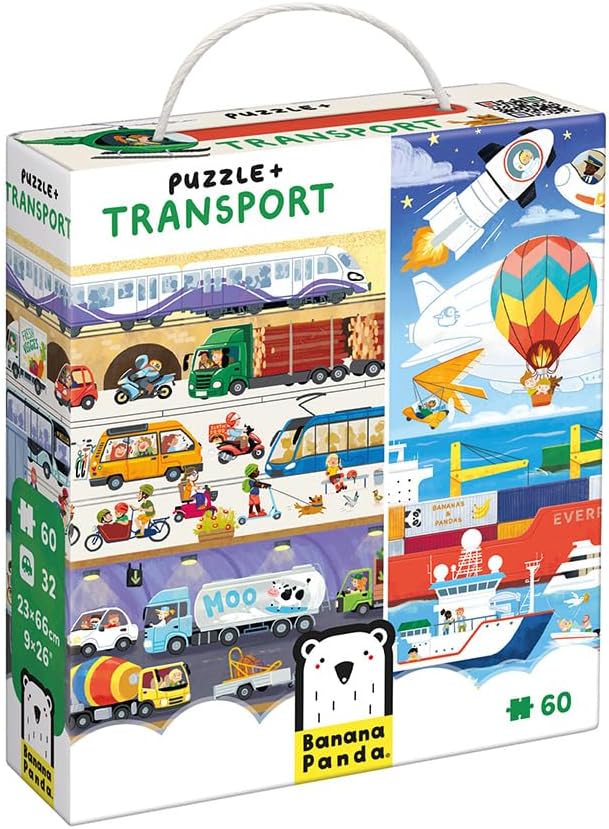 Puzzle pentru copii Banana Panda din 60 de piese - Transport