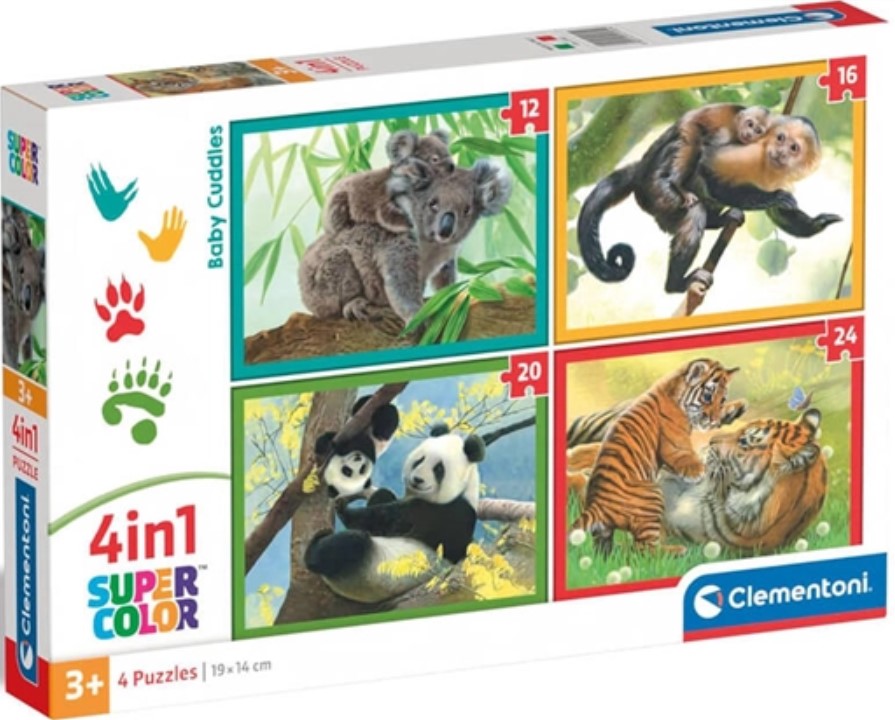 Puzzle pentru copii Clementoni 4 în 1 - Îmbrățișări de bebeluși