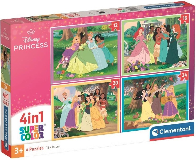 Puzzle pentru copii Clementoni 4 în 1 - Prințesele Disney