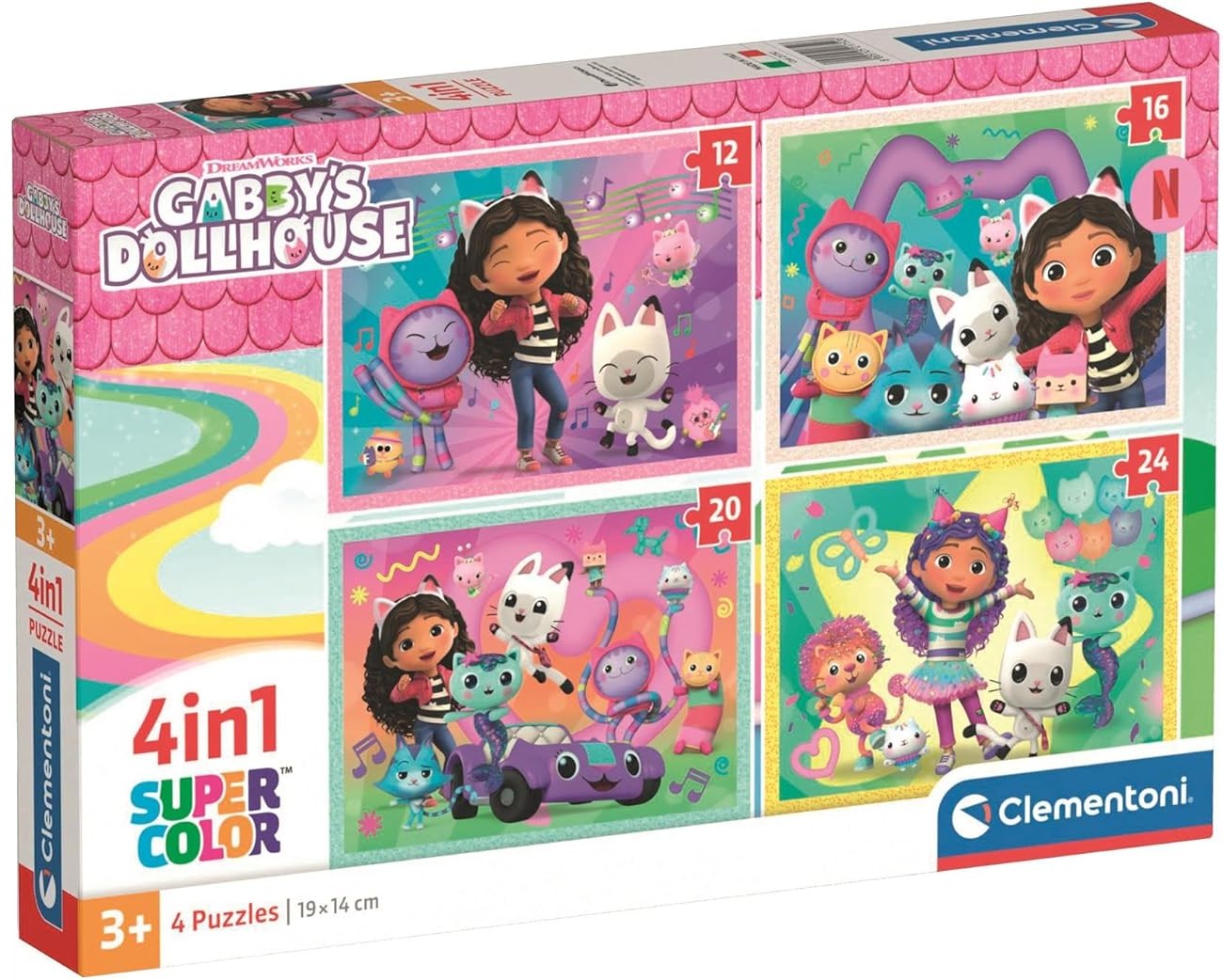 Puzzle pentru copii Clementoni 4 în 1 - Casa de păpuși a lui Gabi