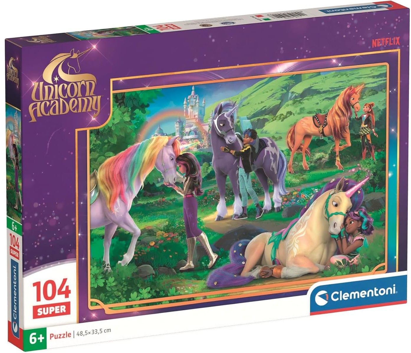 Puzzle pentru copii Clementoni de 104 piese - Academia de unicorni, varianta 2