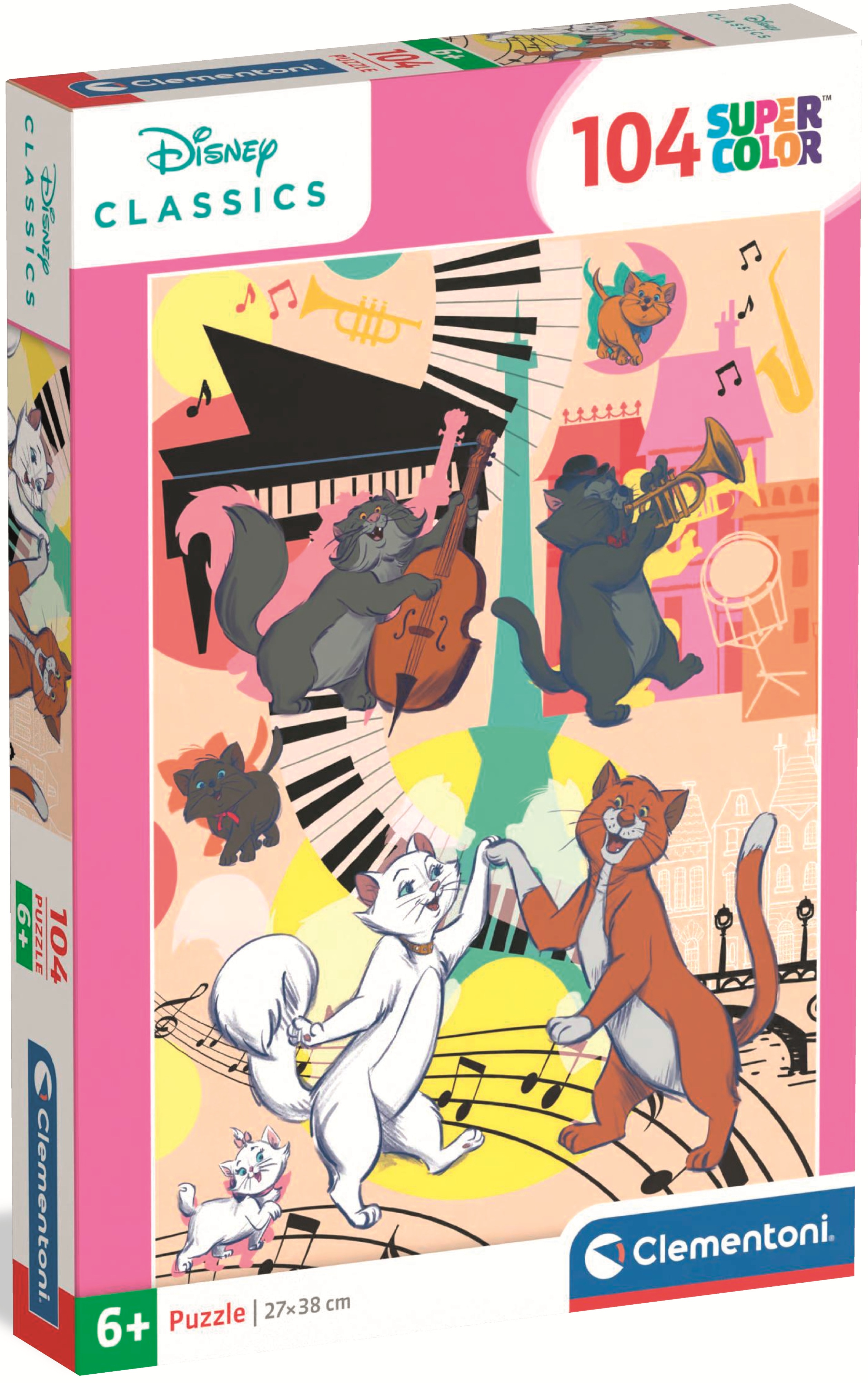 Puzzle pentru copii Clementoni din 104 piese - Pisicile aristocrate