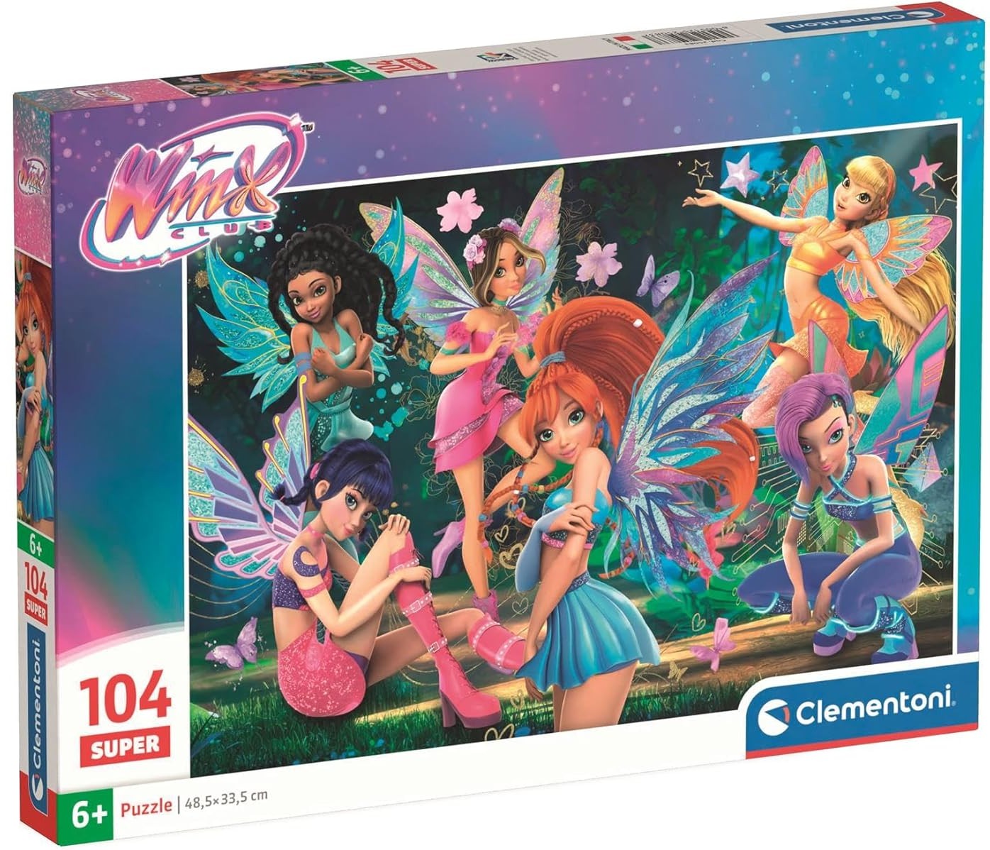 Puzzle pentru copii Clementoni de 104 piese - Zânele din Winx Club
