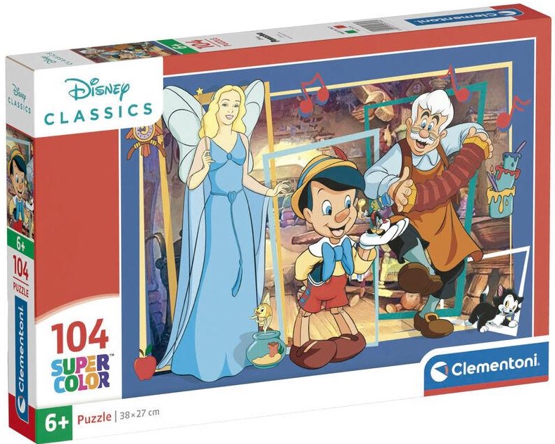 Puzzle pentru copii  Clementoni din 104 piese - Pinocchio