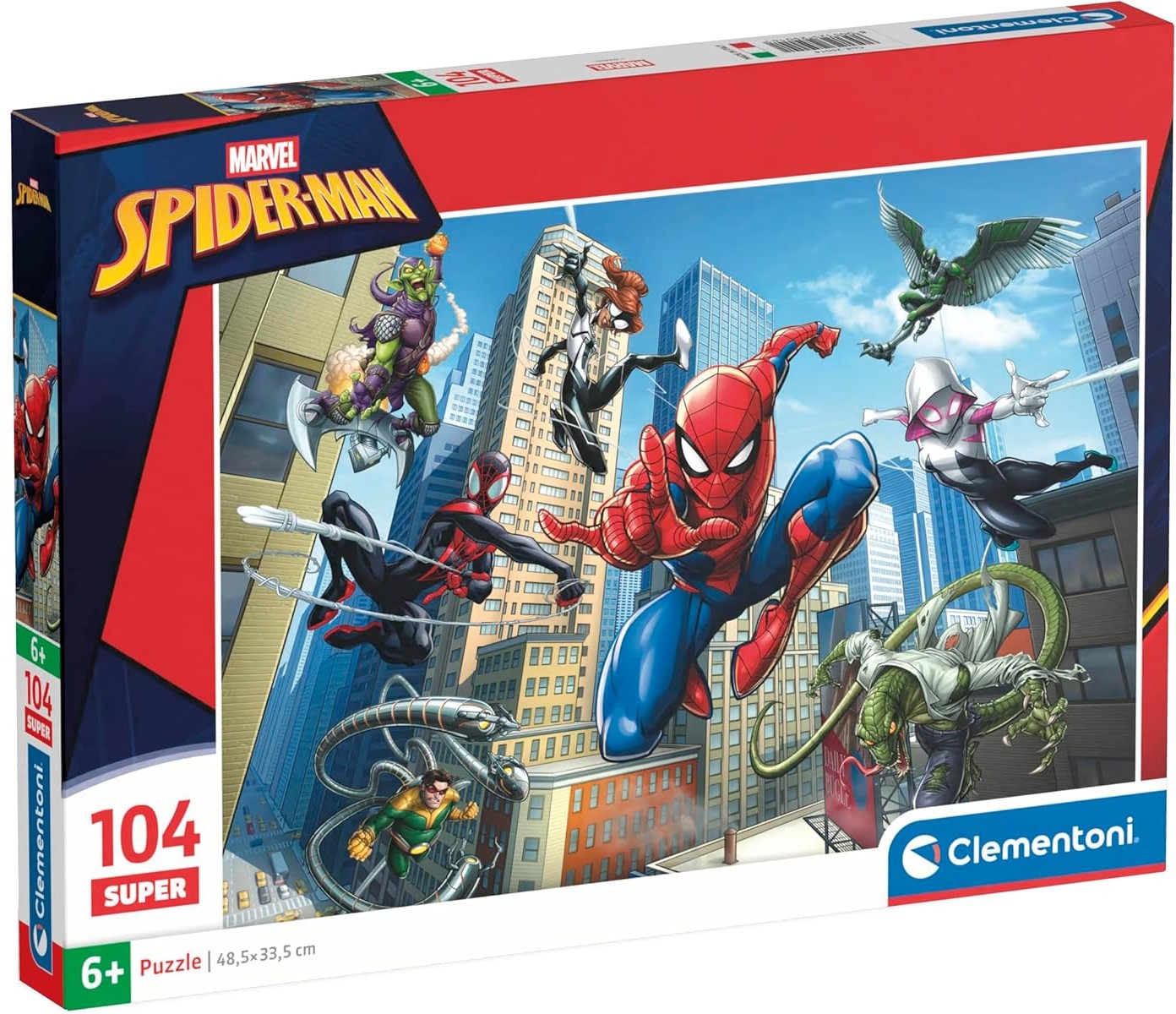 Puzzle pentru copii Clementoni de 104 piese - În lumea lui Spiderman