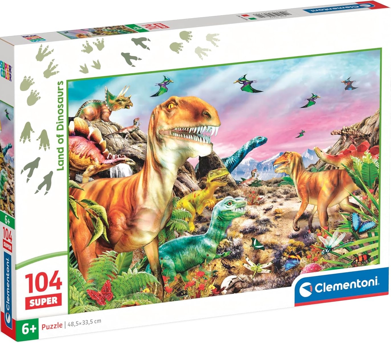 Puzzle pentru copii Clementoni din 104 piese - Țara Dinozaurilor