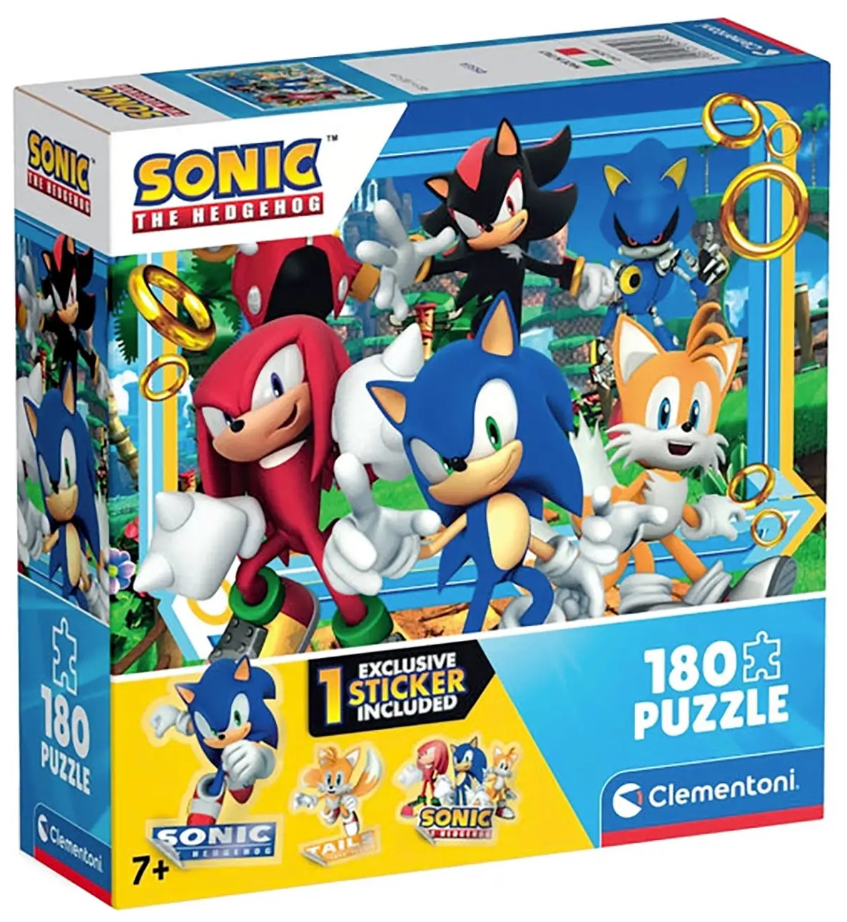Puzzle pentru copii Clementoni din 180 piese - Sonic Ariciul, cu autocolant, tip 4