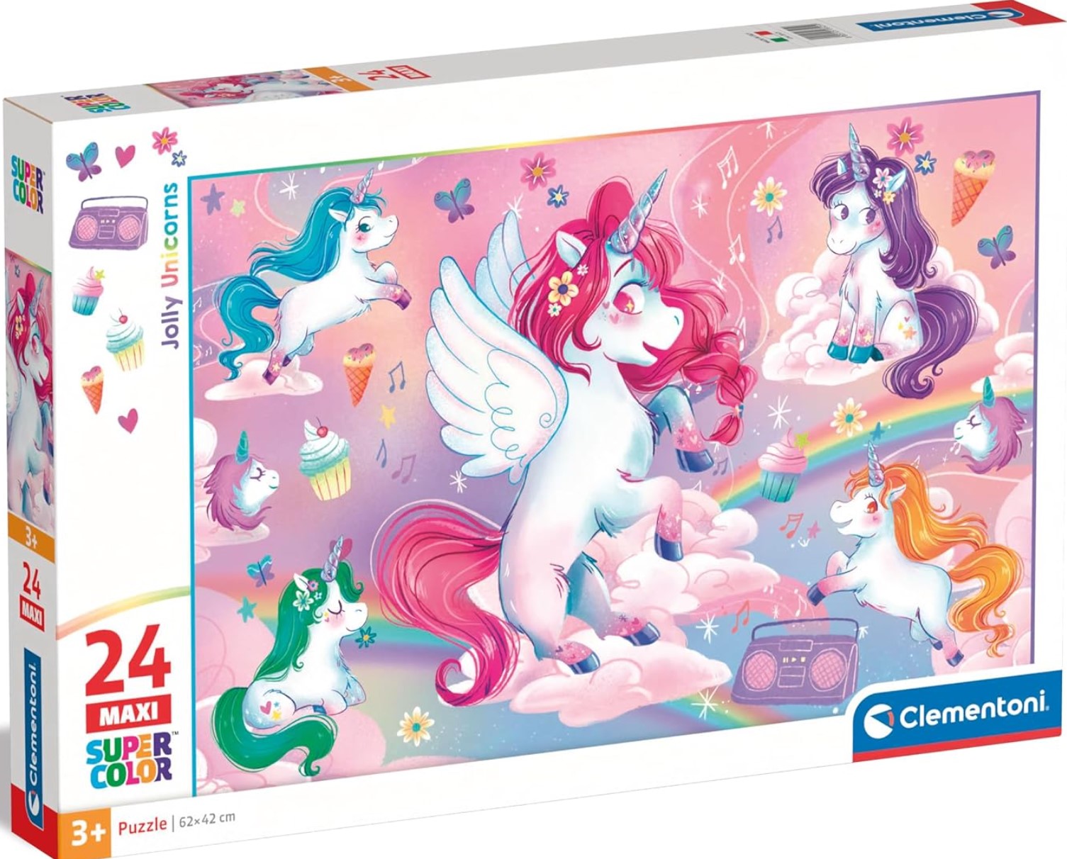 Puzzle pentru copii Clementoni din 24 piese - Unicornii veseli