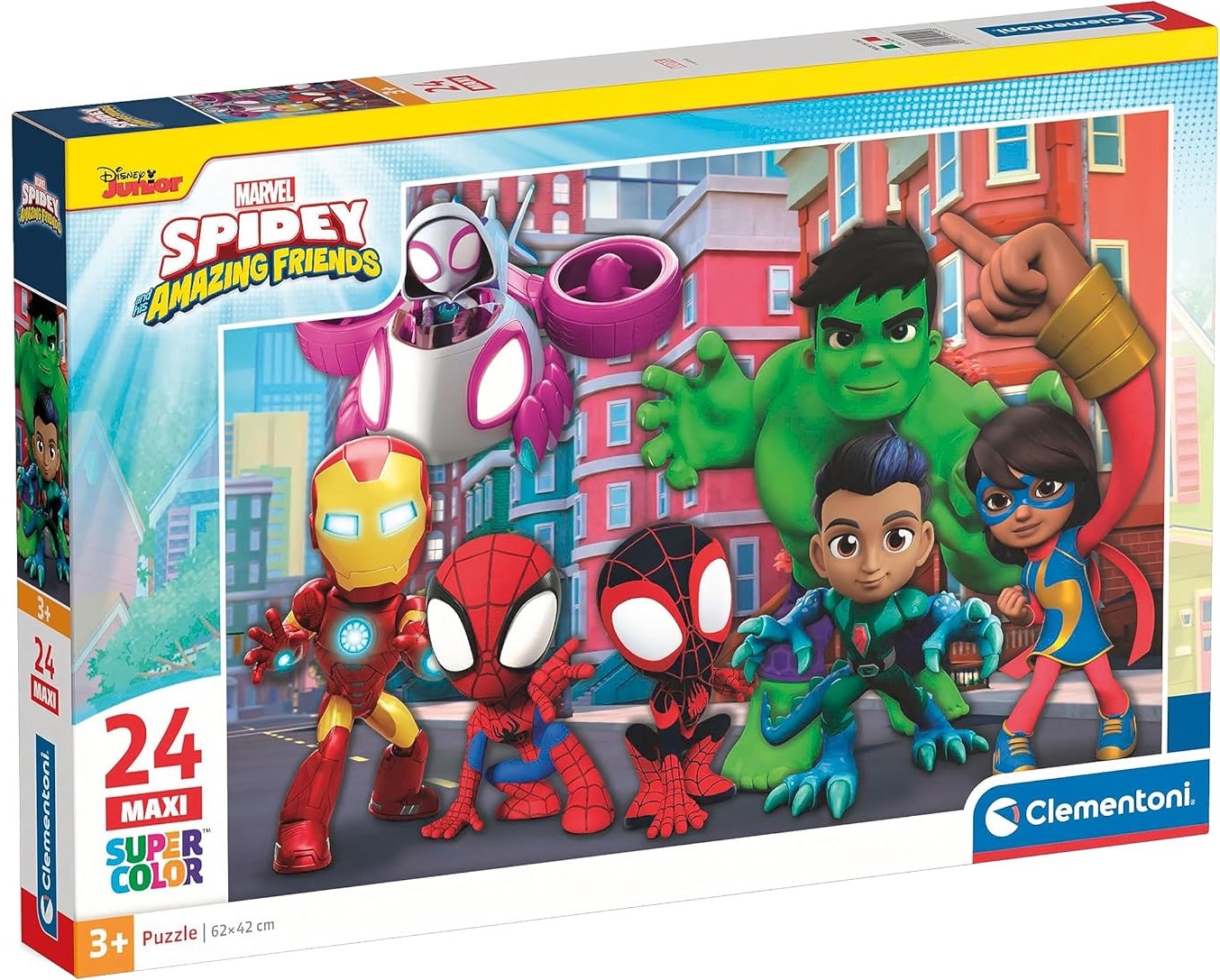 Puzzle pentru copii Clementoni din 24 maxi piese - Spidey și prietenii săi minunați