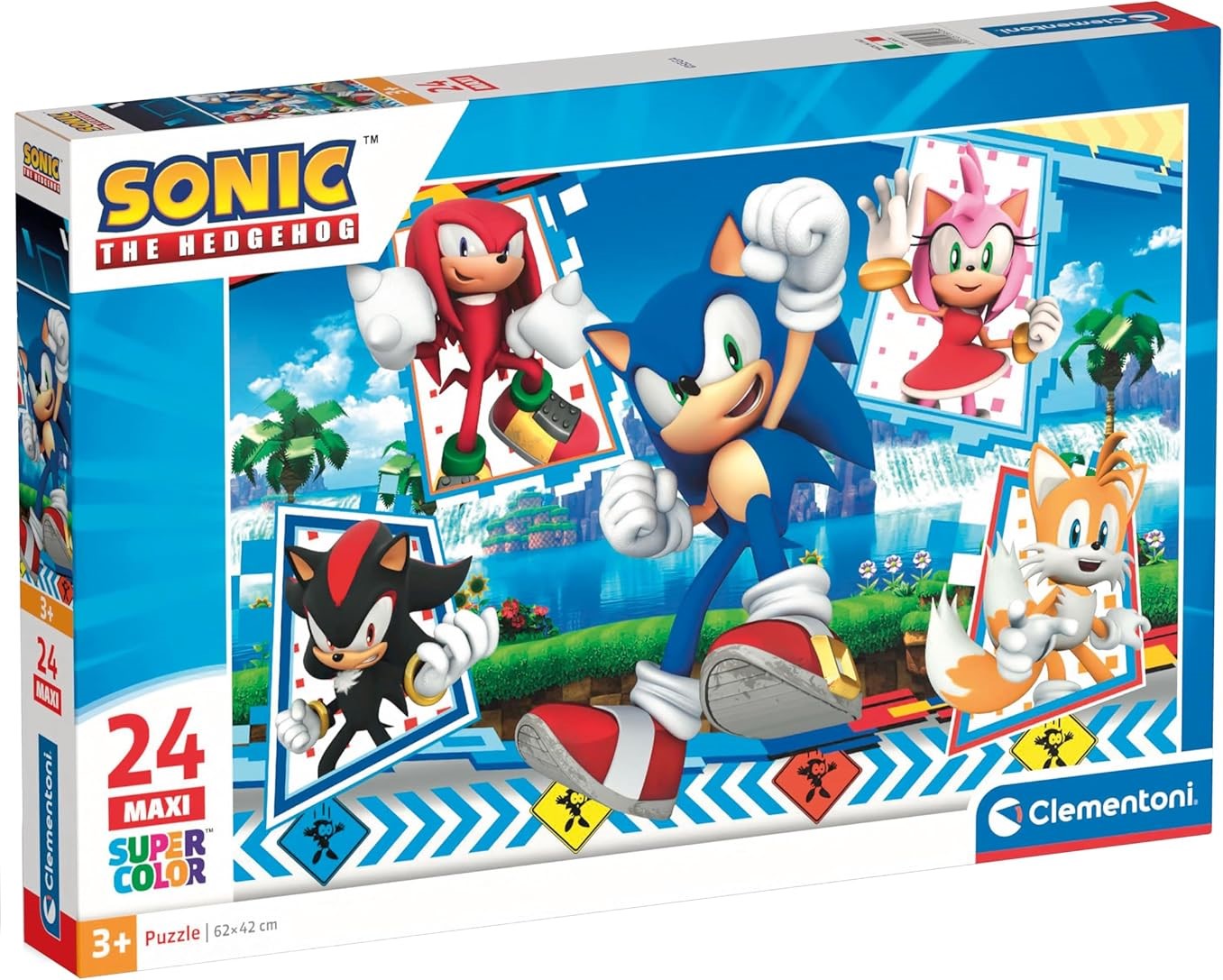 Puzzle pentru copii Clementoni din  24 maxi piese - Sonic ariciul