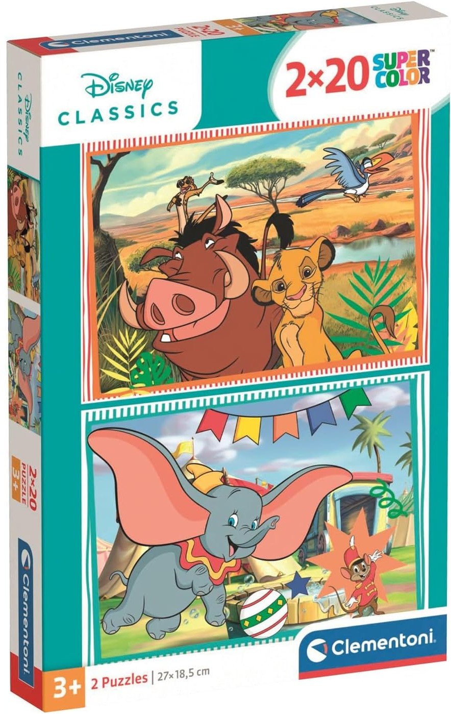 Puzzle pentru copii Clementoni din 2 x 20 piese - Clasice Disney