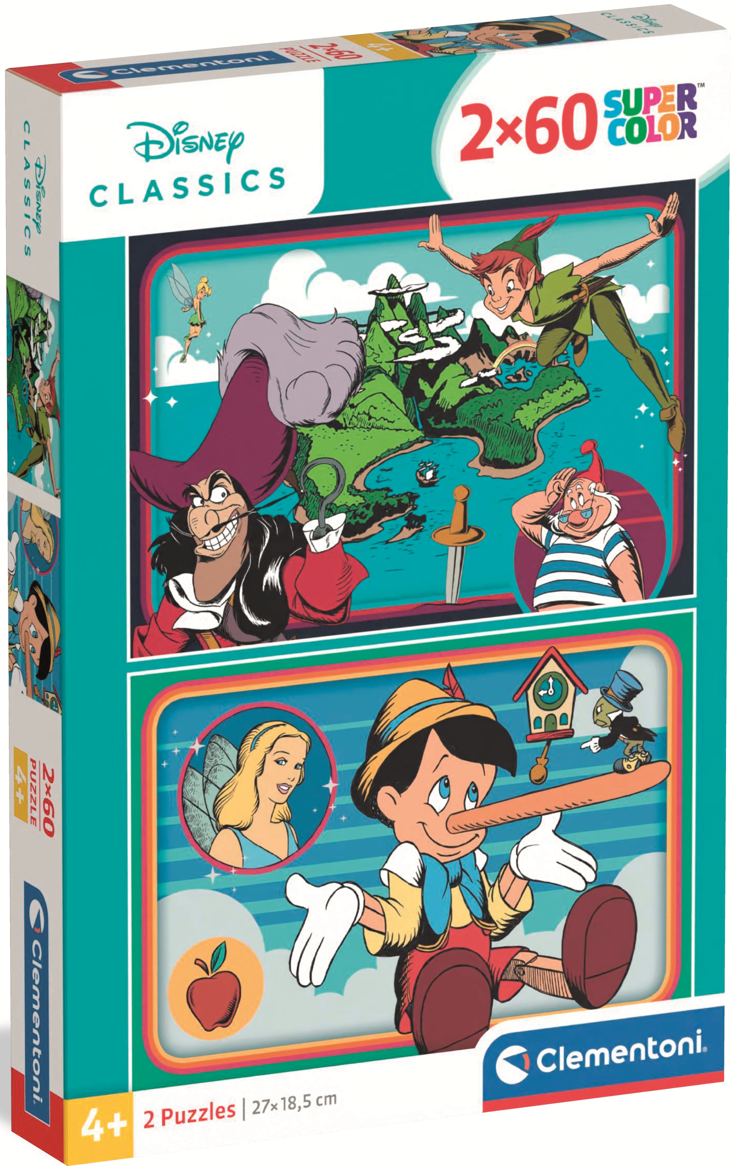 Puzzle pentru copii Clementoni din 2 x 60 piese - Personaje Disney
