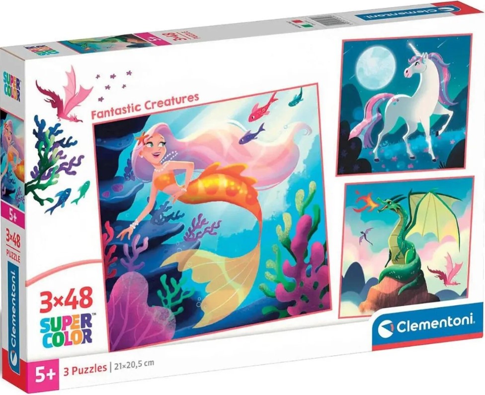 Puzzle pentru copii  Clementoni de la  3 x 48 piese - Creaturi fantastice