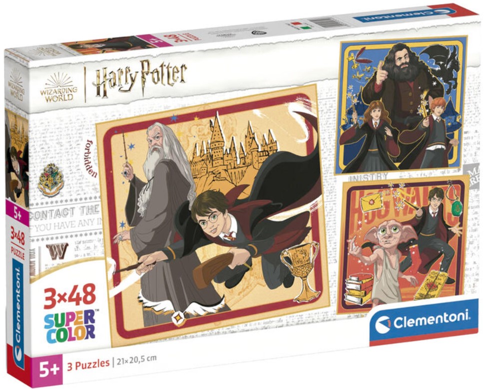 Puzzle pentru copii  Clementoni de la  3 x 48 piese - Harry Potter