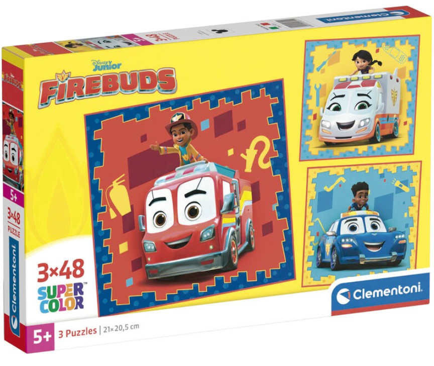 Puzzle pentru copii  Clementoni din 3 x 48 piese - Firebuds