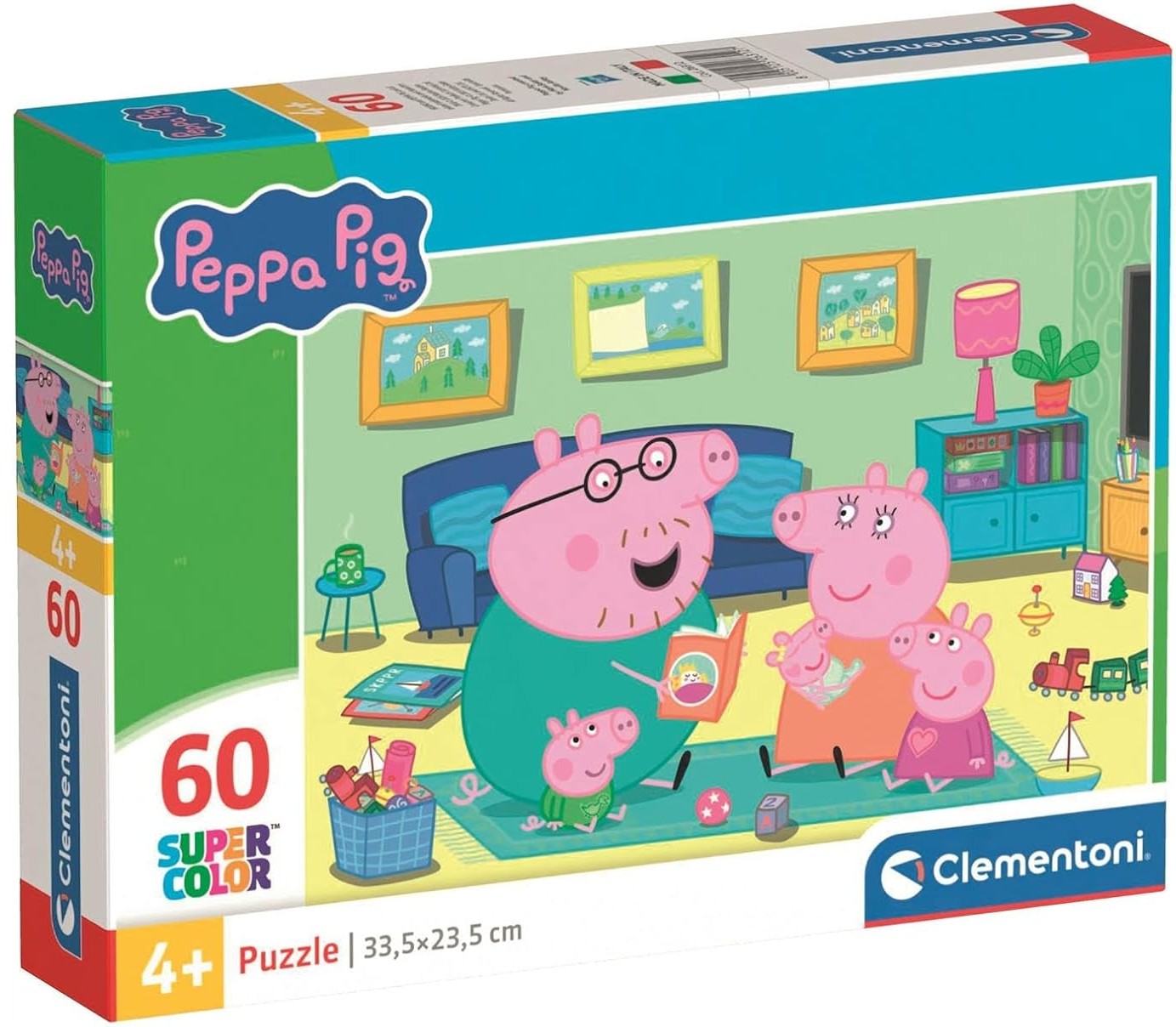 Puzzle pentru copii Clementoni de 60 piese - Familia porcușorului Peppa