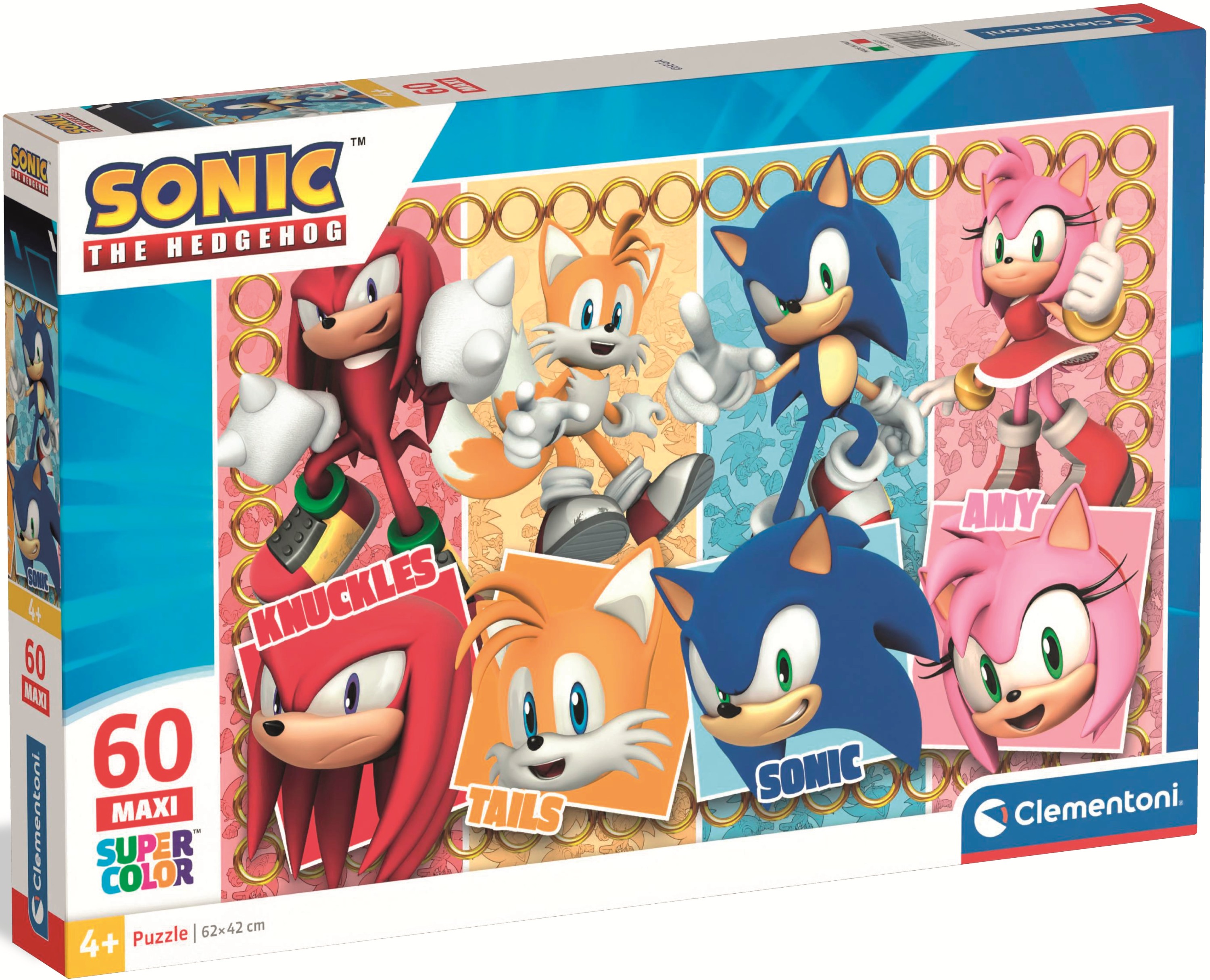Puzzle pentru copii Clementoni din 60 maxi piese - Sonic Ariciul