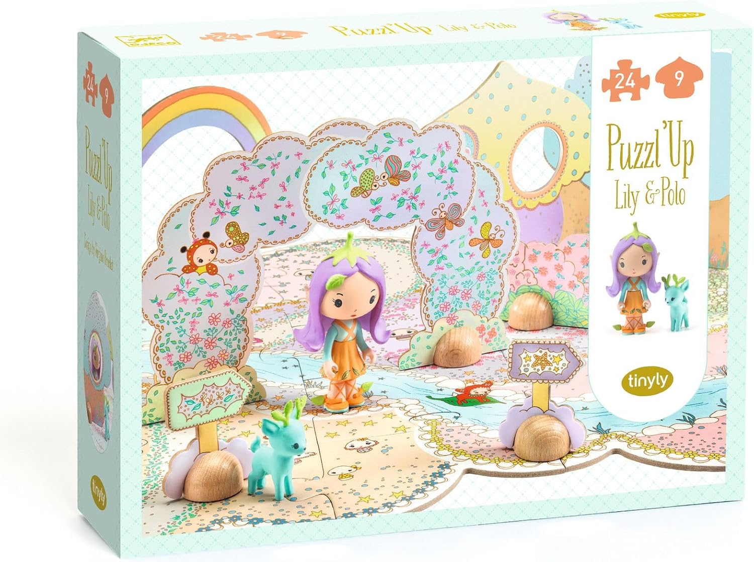 Puzzle pentru copii  Djeco din  33 piese – Lily și Polo, cu figurine