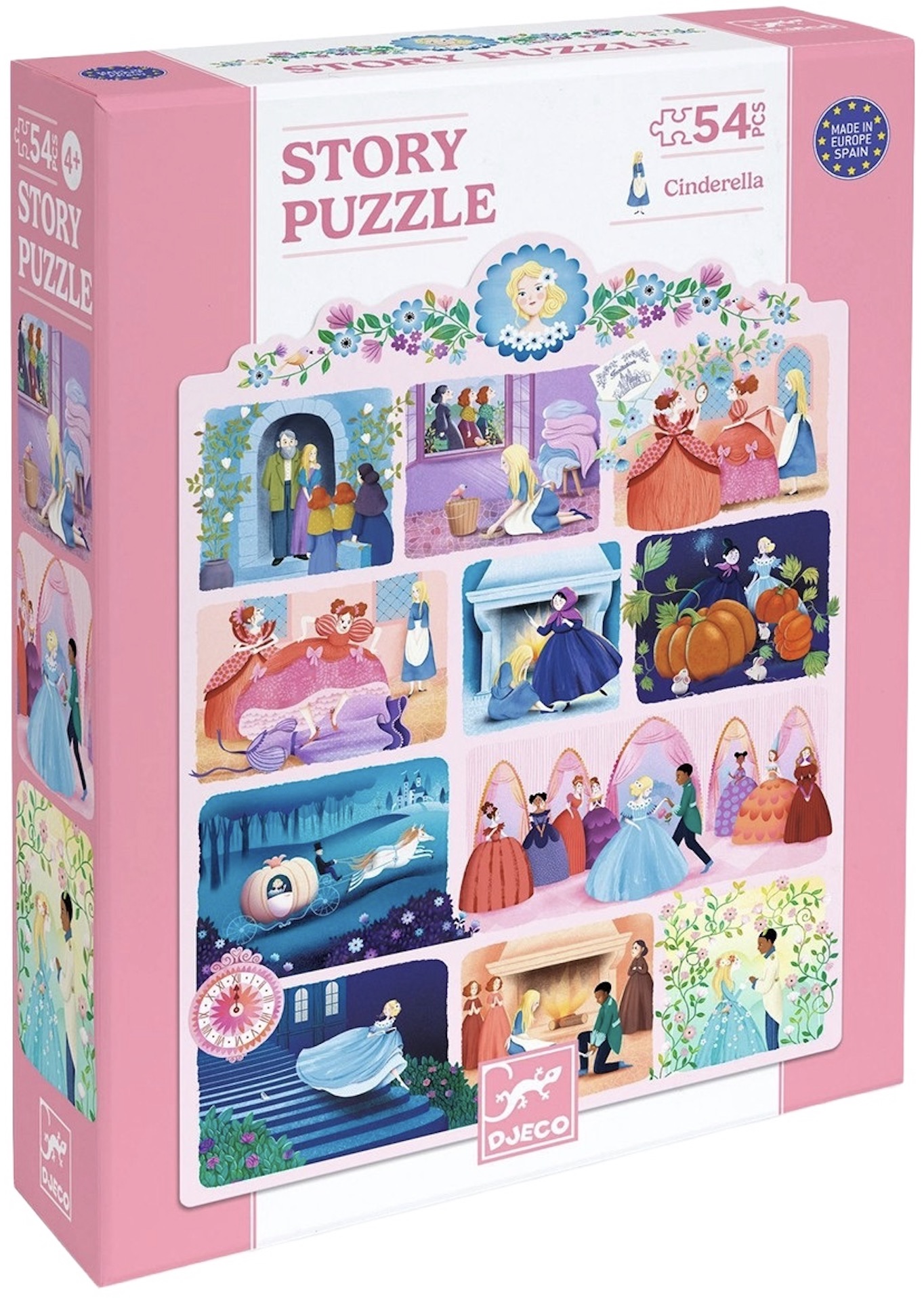 Puzzle pentru copii Djeco Story Puzzle - Cenușăreasa, 54 piese