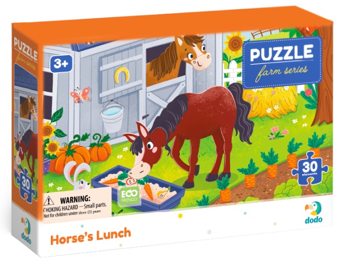 Puzzle pentru copii DoDo din 30 piese - Prânzul cailor