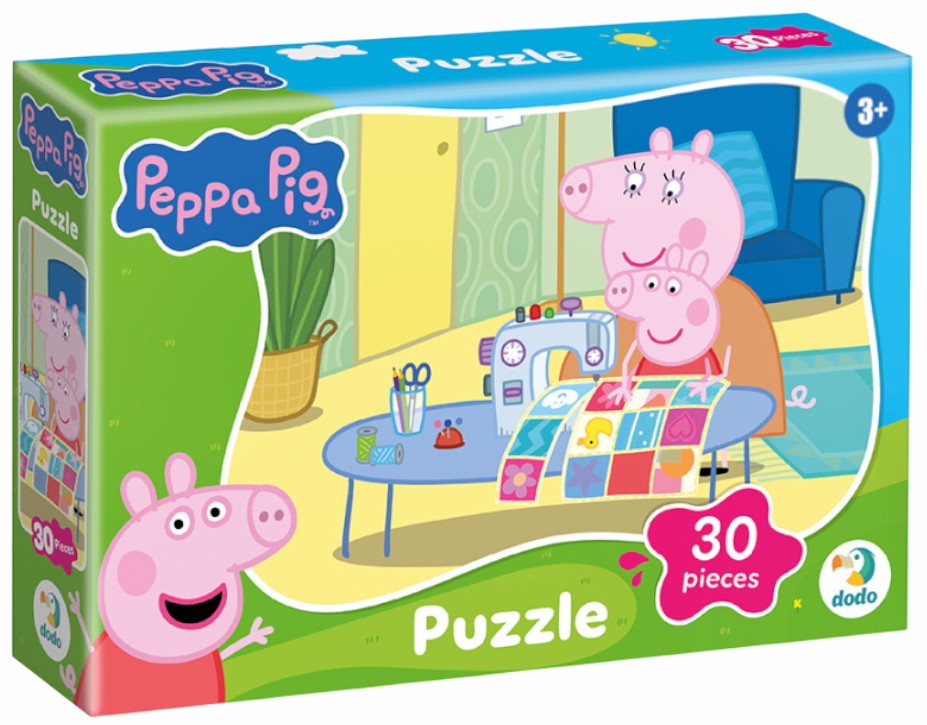 Puzzle pentru copii  DoDo din  30 piese - Peppa Pig învață să coasă
