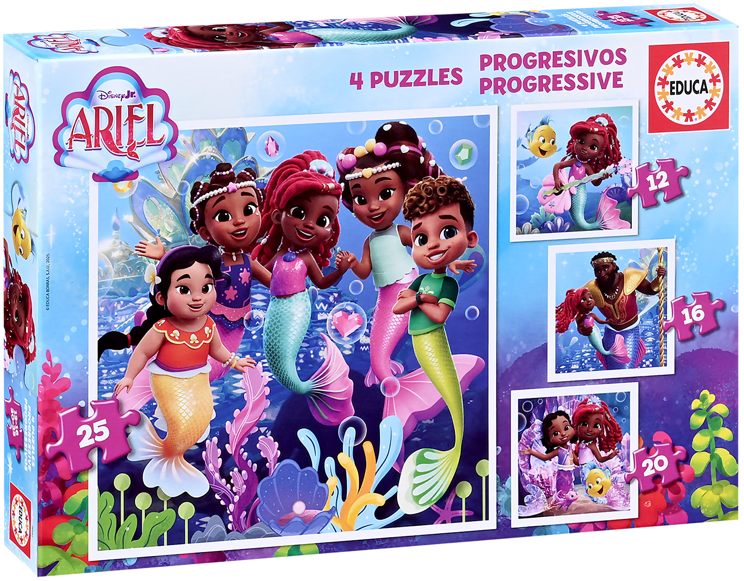 Puzzle pentru copii Educa 4 în 1 - Ariel
