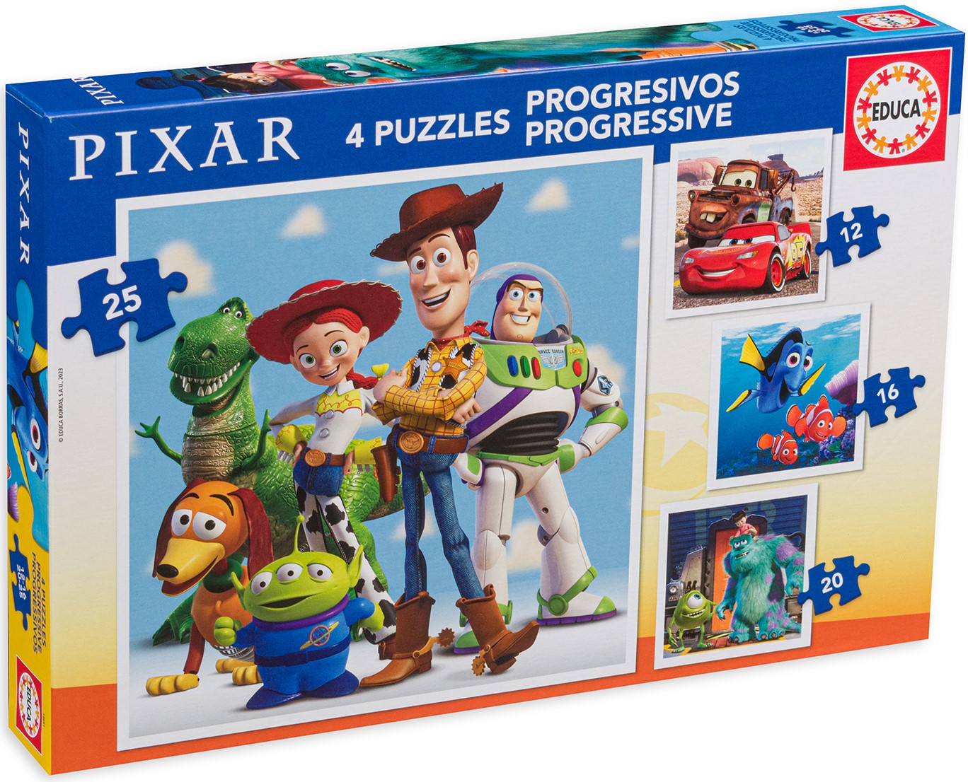 Puzzle pentru copii Educa 4 în 1 - Disney Pixar