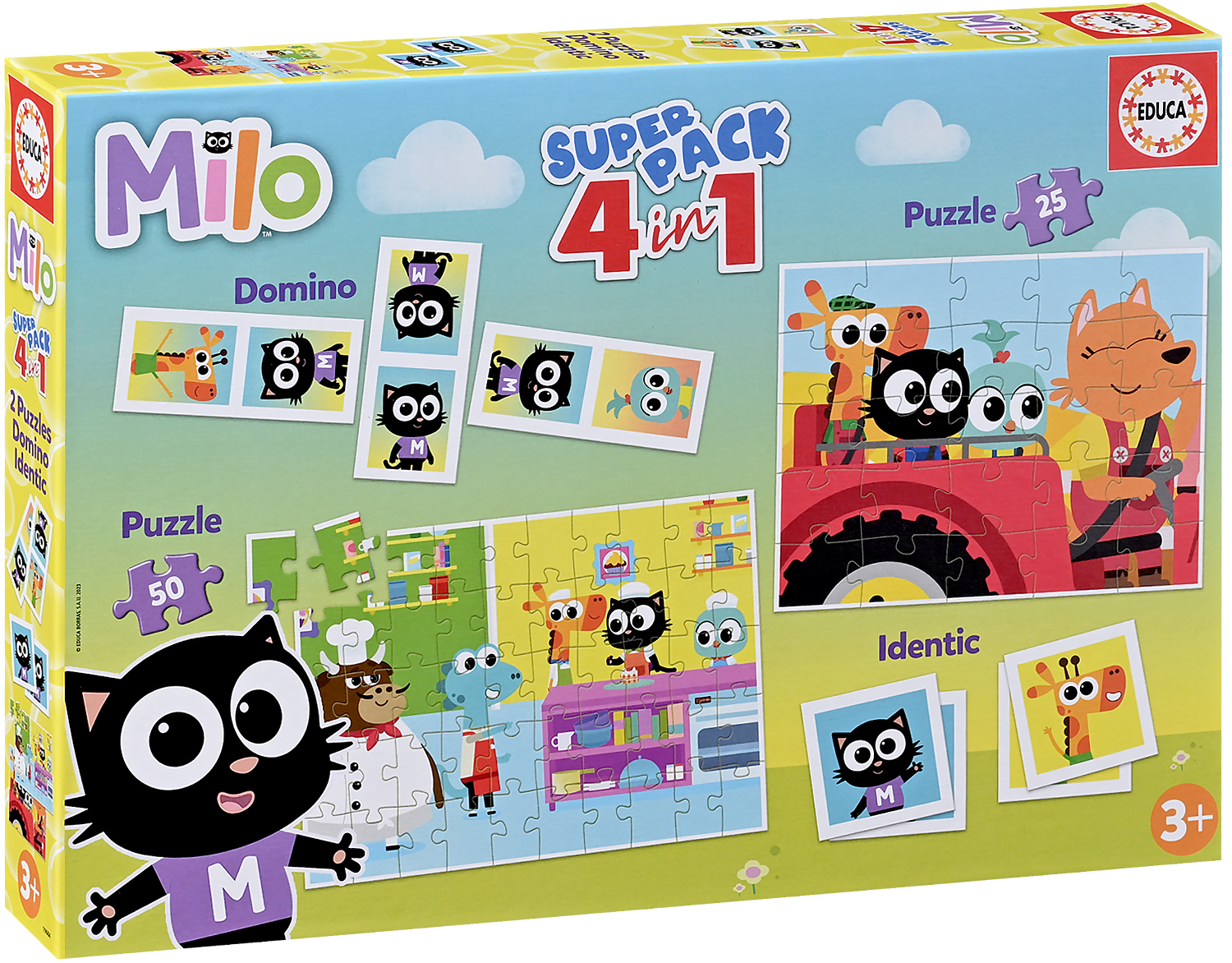 Puzzle pentru copii Educa 4 în 1 - Milo