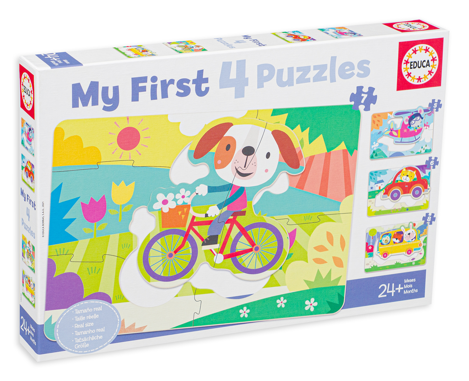 Puzzle pentru copii Educa 4 in 1 -Vehicles