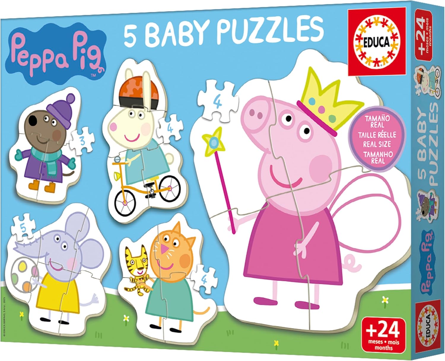 Puzzle pentru copii  Educa 5 in  1 - Prietenii lui Peppa Pig