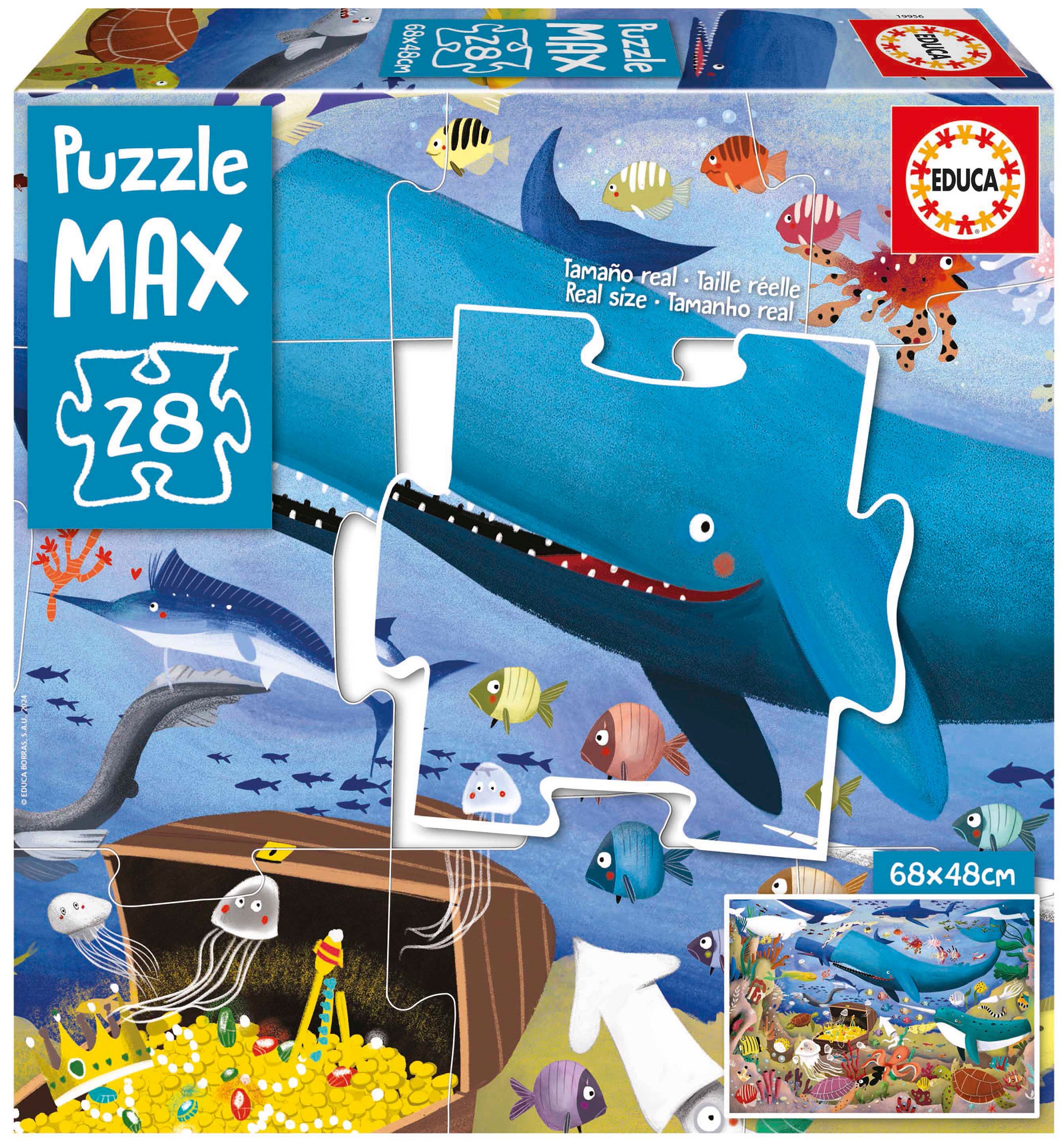 Puzzle pentru copii Educa din 28 piese maxi - Animale sub mare