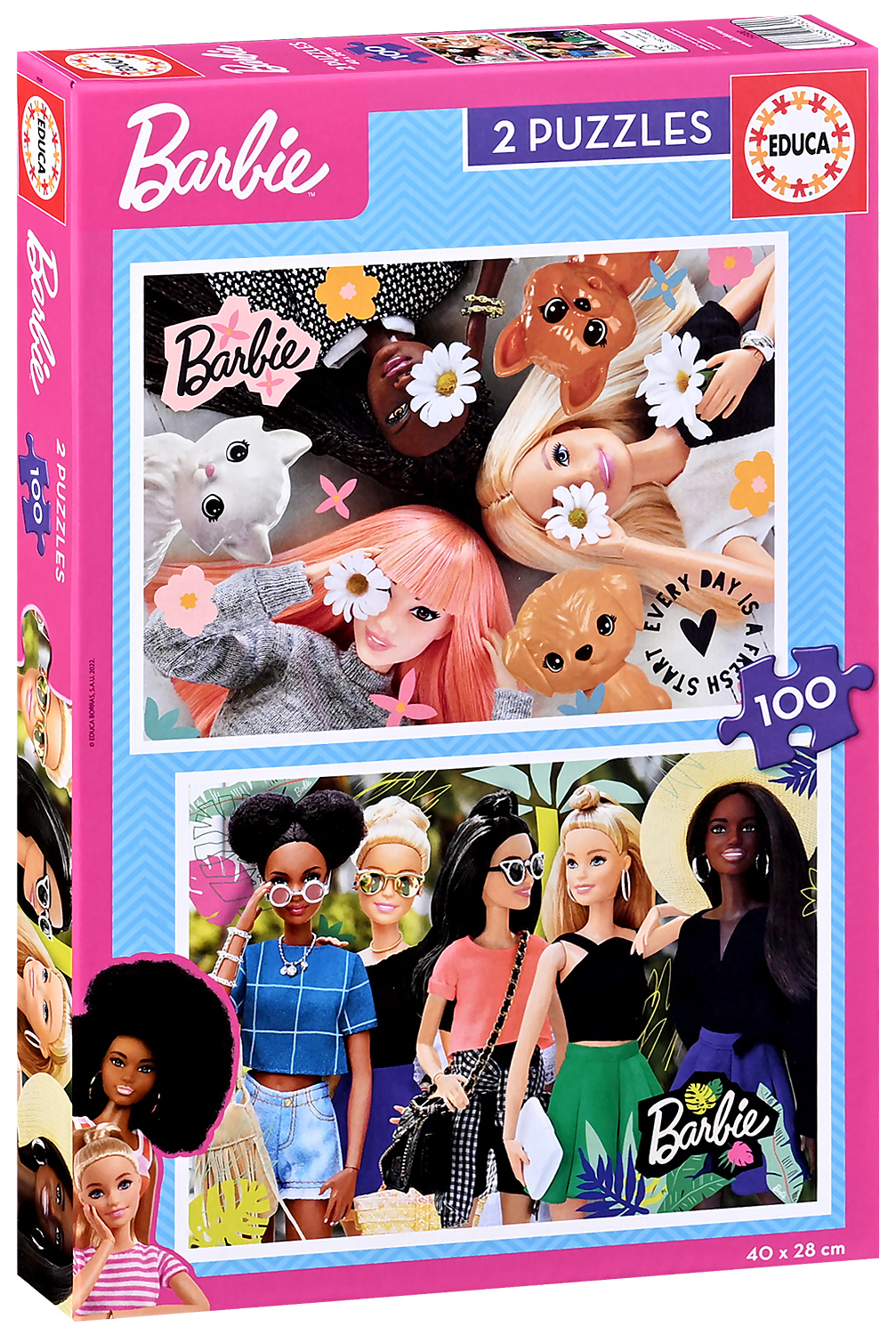 Puzzle pentru copii Educa din 2 х 100 de piese - Barbie