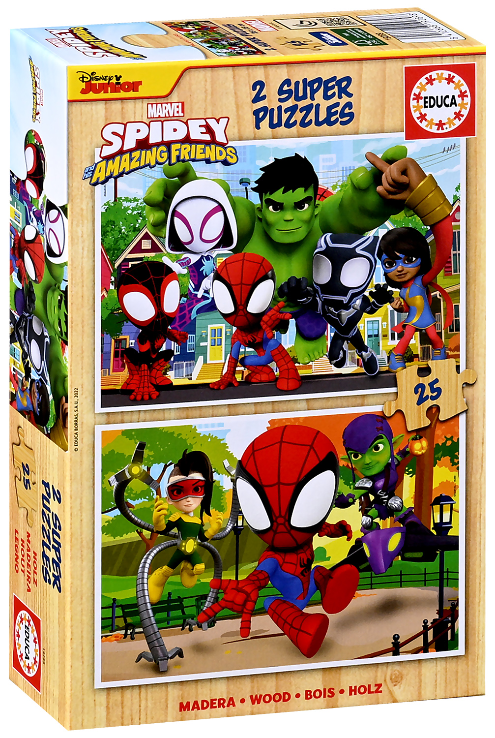 Puzzle Educa din 2 х 25 de piese - Spiderman și prietenii săi
