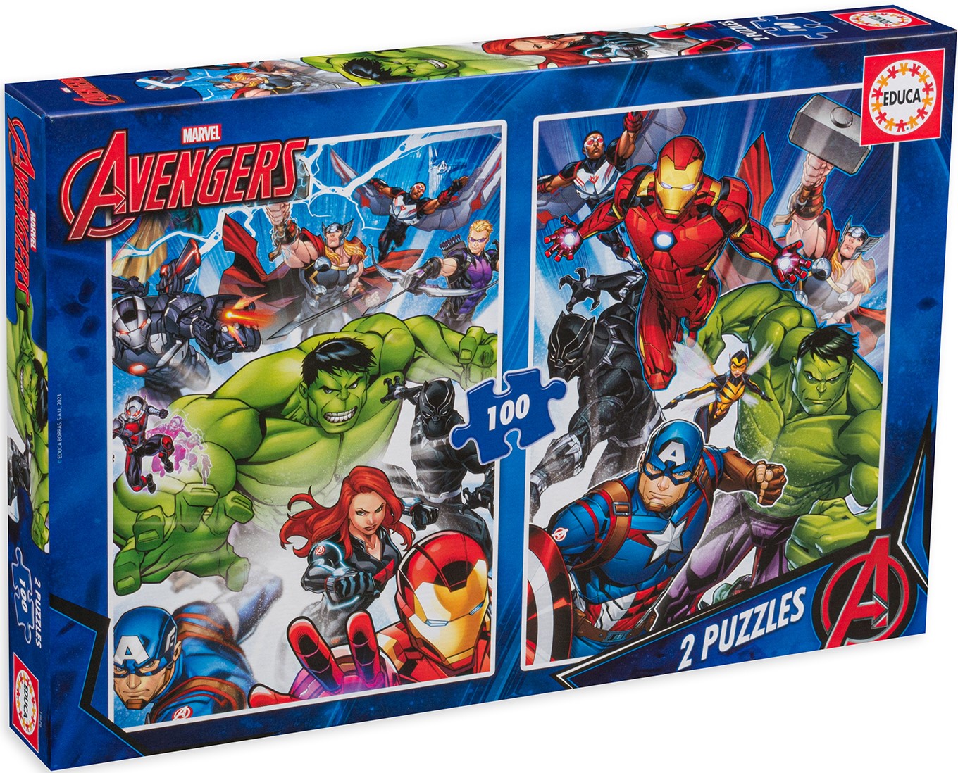 Puzzle pentru copii Educa din 2 x 100 de piese - Vânătorii de răzbunare