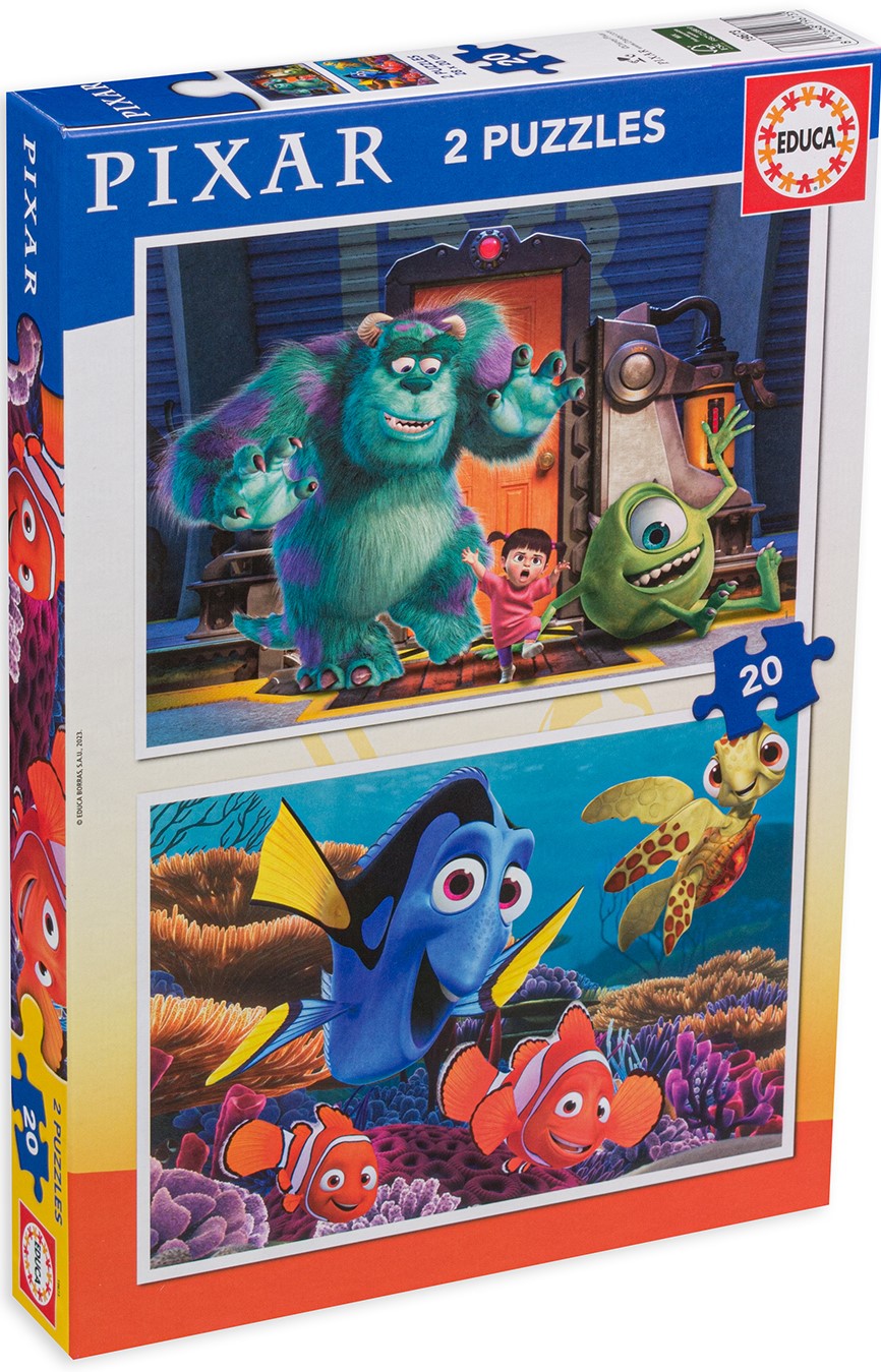 Puzzle pentru copii Educa din 2 x 20 de piese - Căutarea lui Nemo și Monștrii