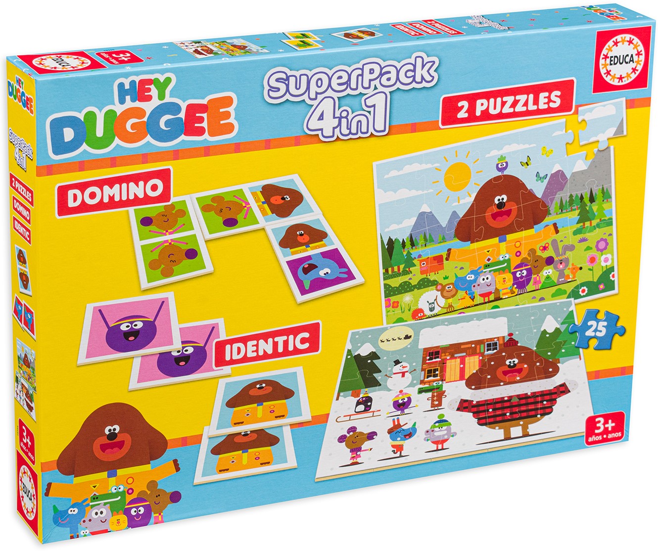 Puzzle pentru copii Educa 4 în 1 - Hey Duggee