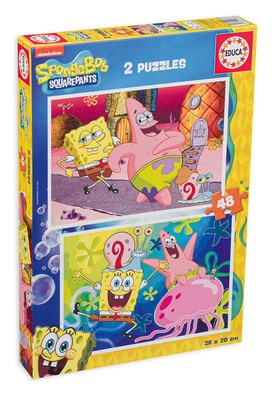 Puzzle pentru copii Educa din 2 x 48 de piese - Sponge Bob