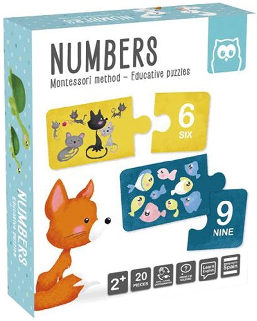 Puzzle pentru copii Eurekakids - Montessori, Numere, 20 piese
