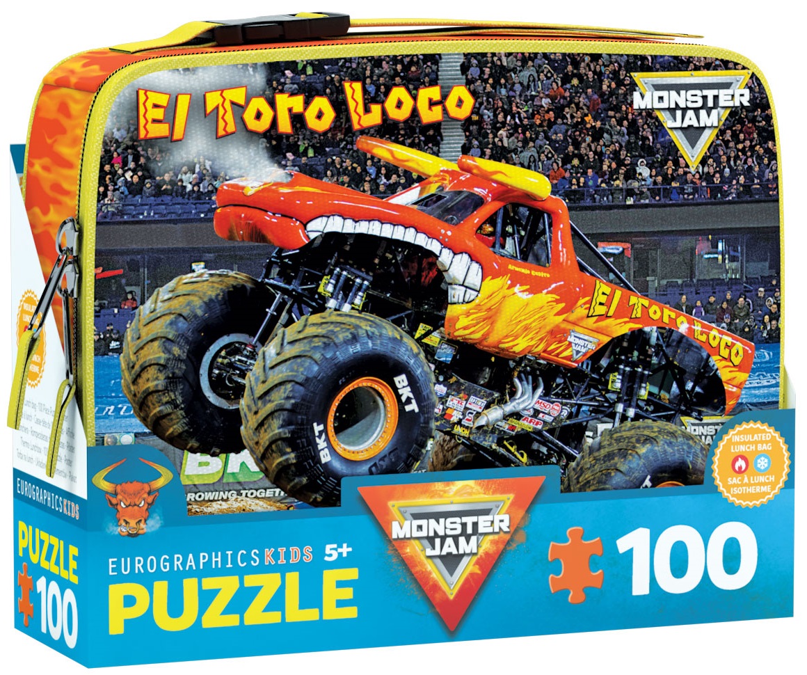 Puzzle pentru copii  Eurographics din 100 piese - Pachet de prânz  "Monster Jam: El Toro Loco"