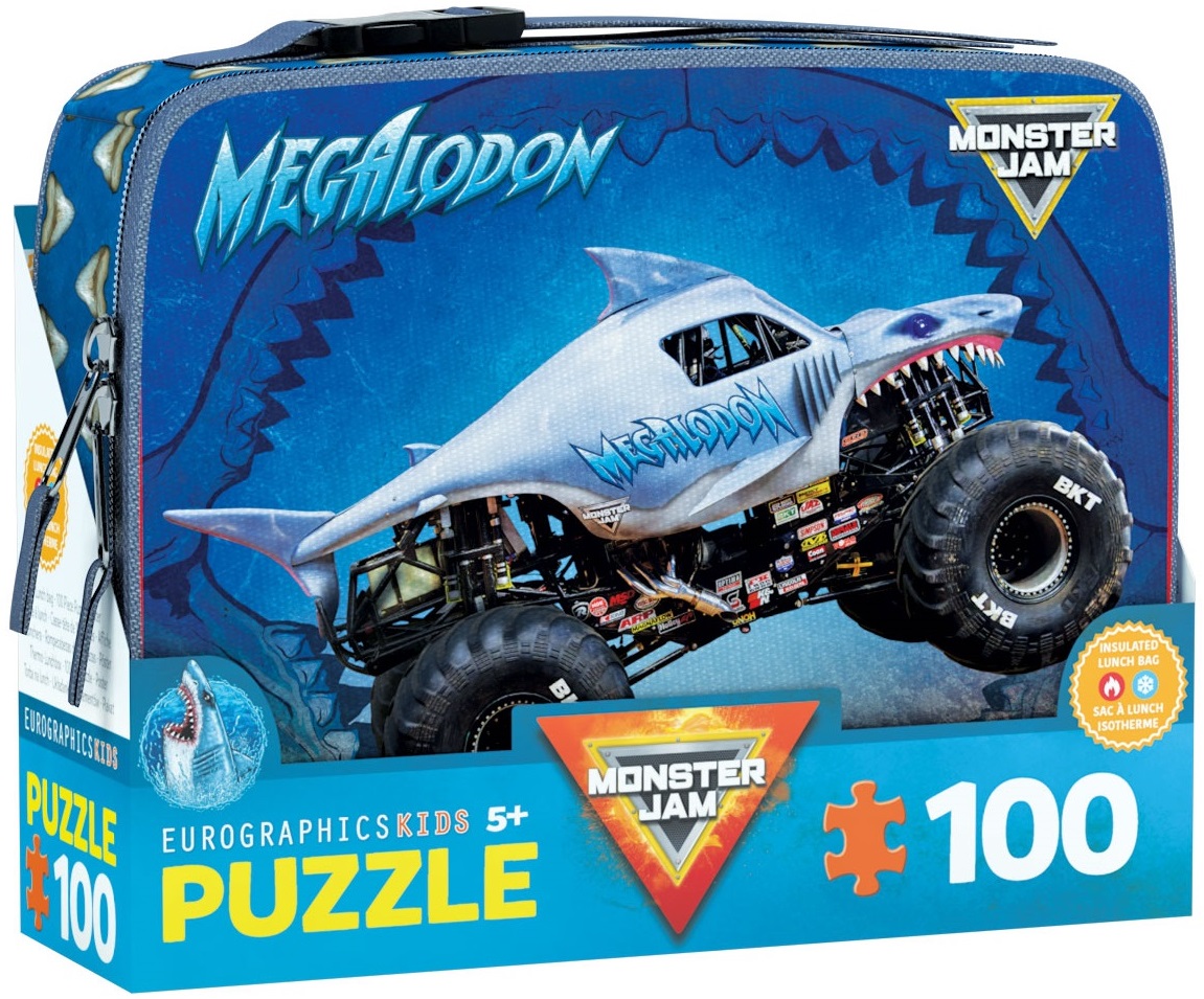 Puzzle pentru copii  Eurographics din 100 piese - Pachet de prânz  "Monster Jam: Megalodon"