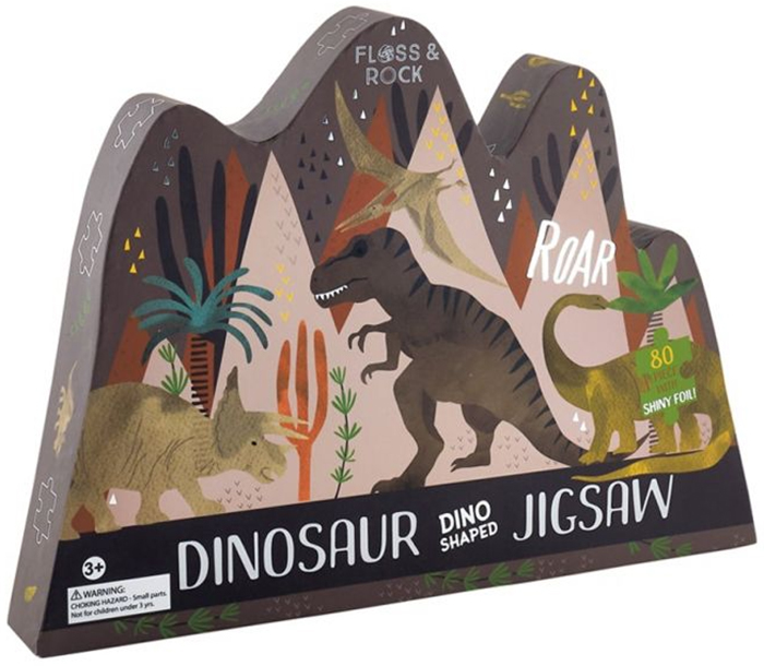 Puzzle pentru copii Floss and Rock - Dinozauri, 80 piese