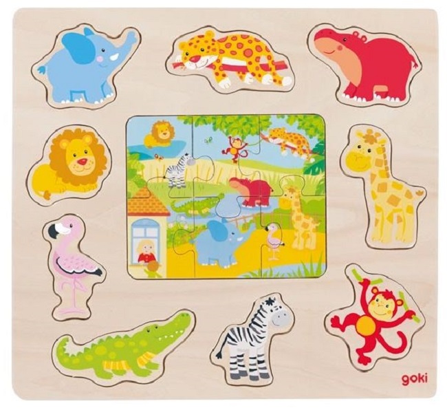 Puzzle pentru copii Goki - Animale de la grădina zoologică