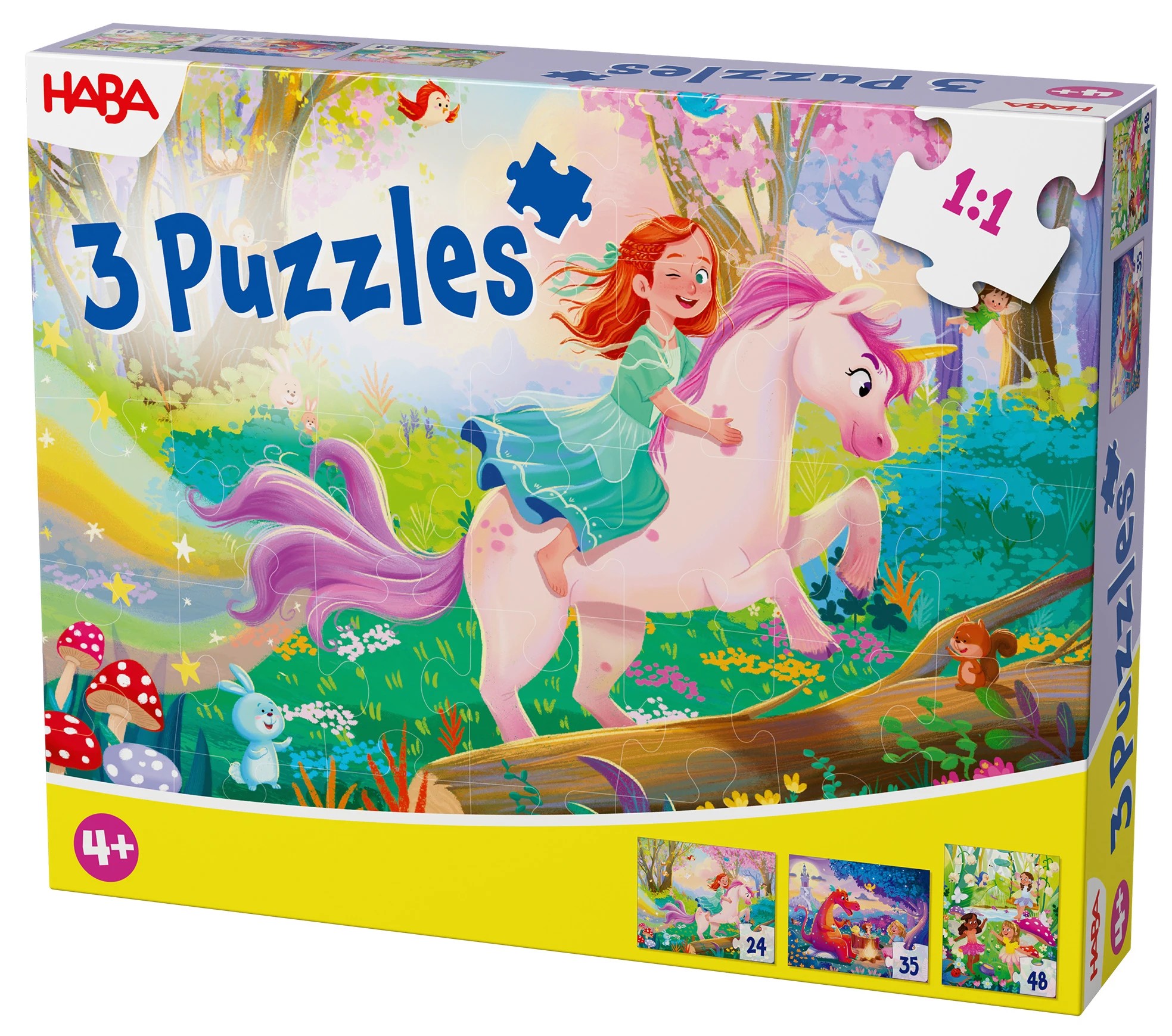Puzzle pentru copii Haba 3 în 1 - Lumea fermecată