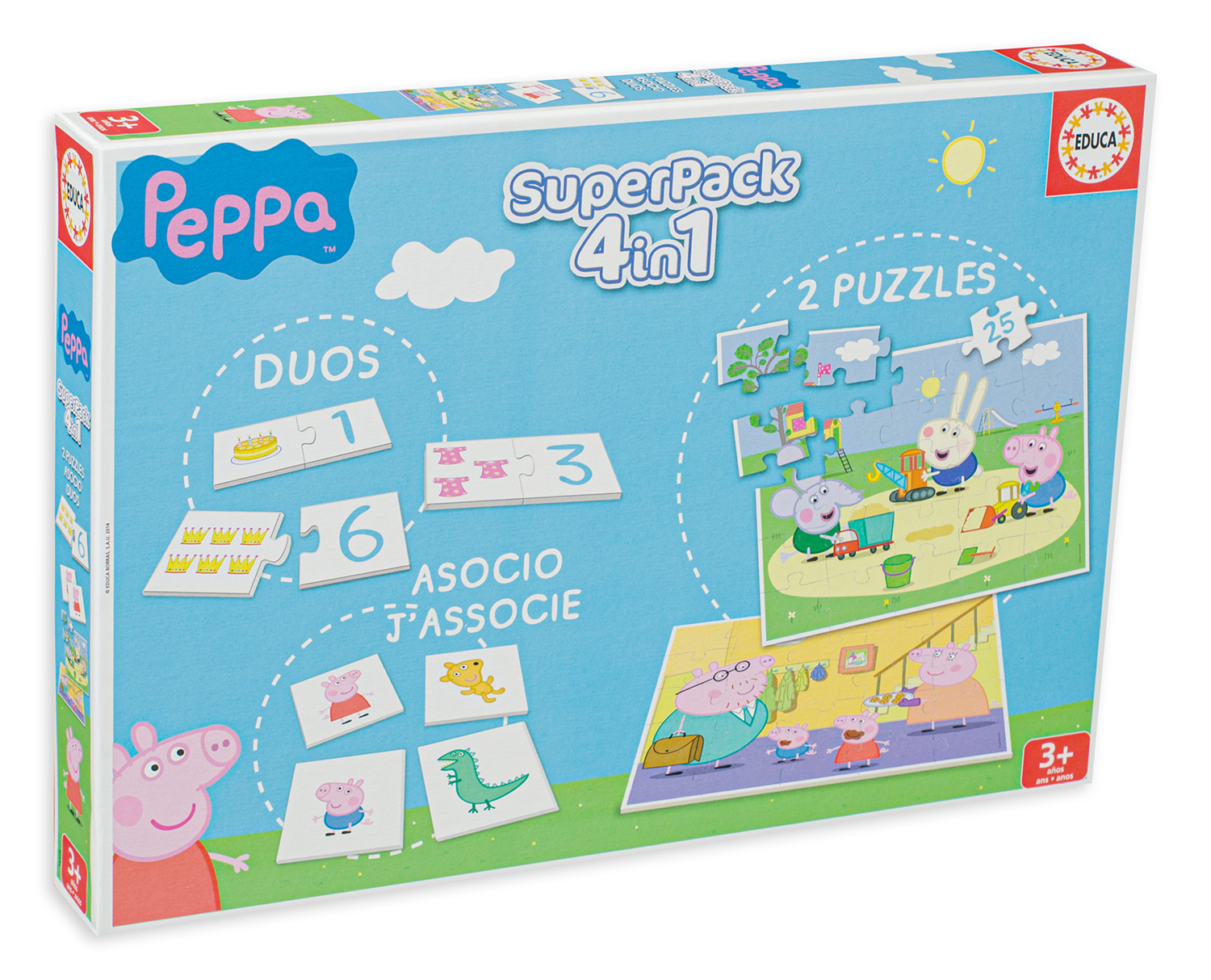 Puzzle și jocuri pentru copii Educa 4 în 1 - Peppa Pig