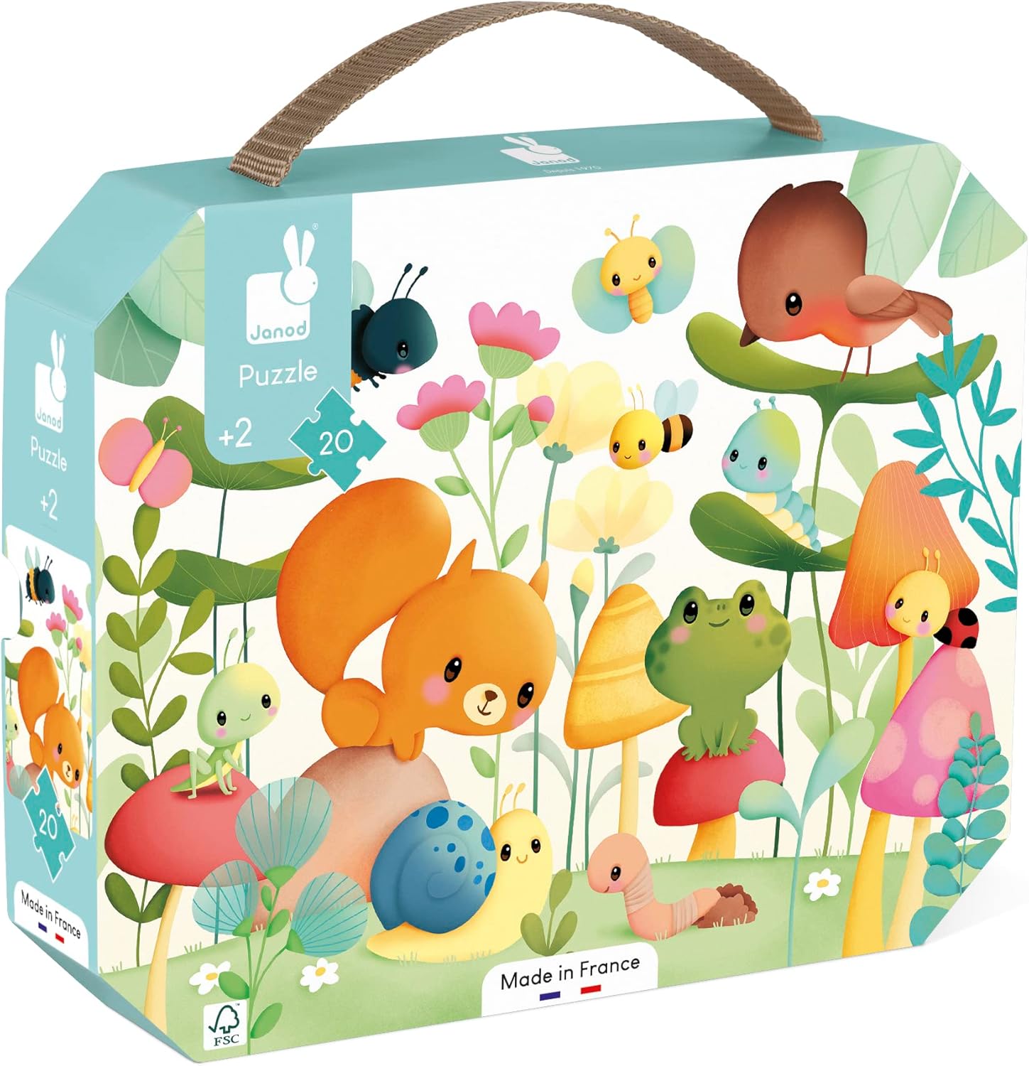 Puzzle pentru copii Janod din 20 piese - Prieteni în grădină
